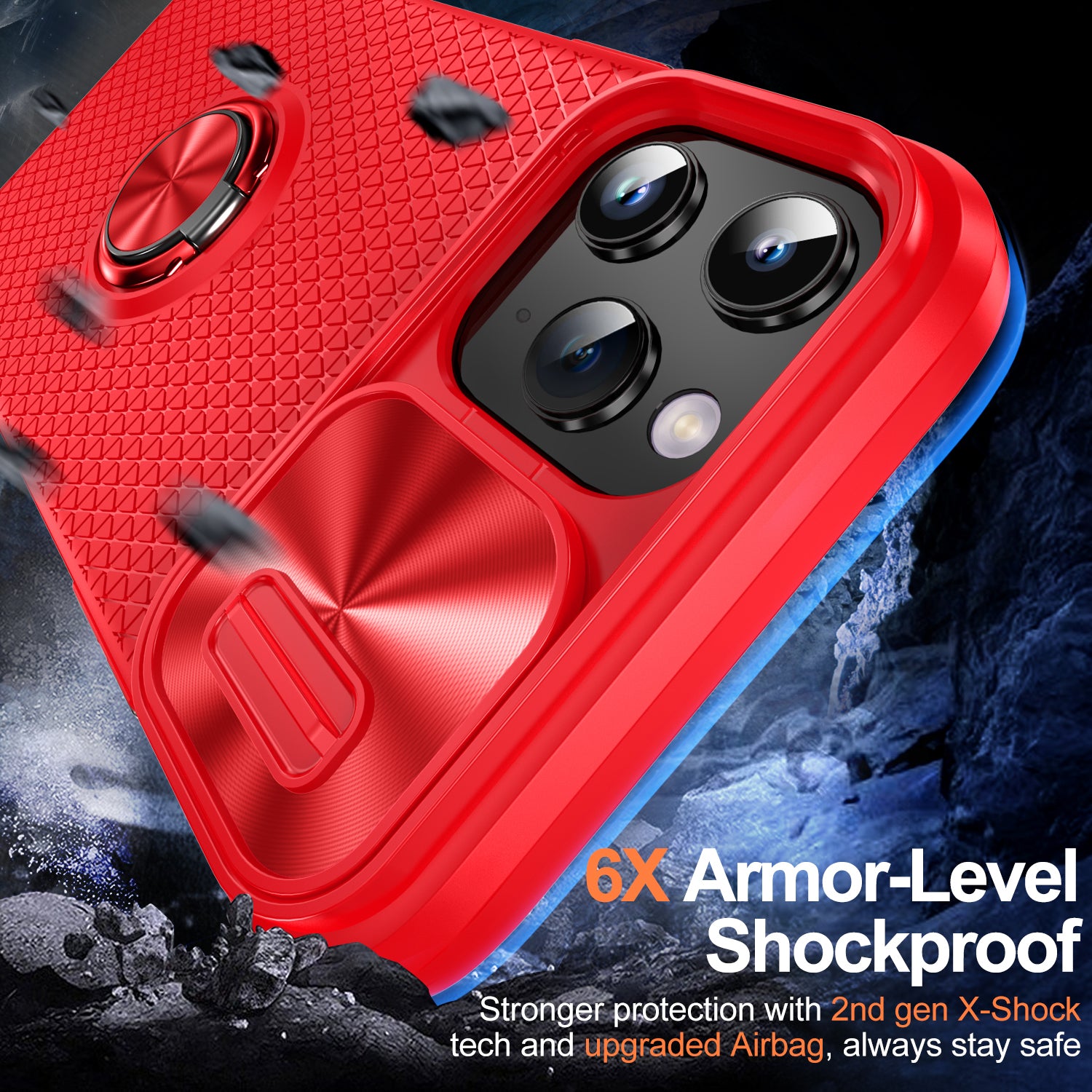 Til iPhone 11 Pro Max PC TPU-telefoncover Ring Kickstand-telefoncover med skydelinsebeskyttelse Til iPhone 11 Pro Max PC TPU-telefoncover Ring Kickstand-telefoncover med skydelinsebeskyttelse